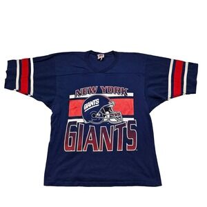 Vintage 1980s  New York Giants Team Rated NFL Football T-Shirt Mens‎ Medium Blue